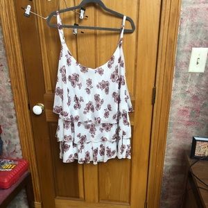 Torrid white floral tank top